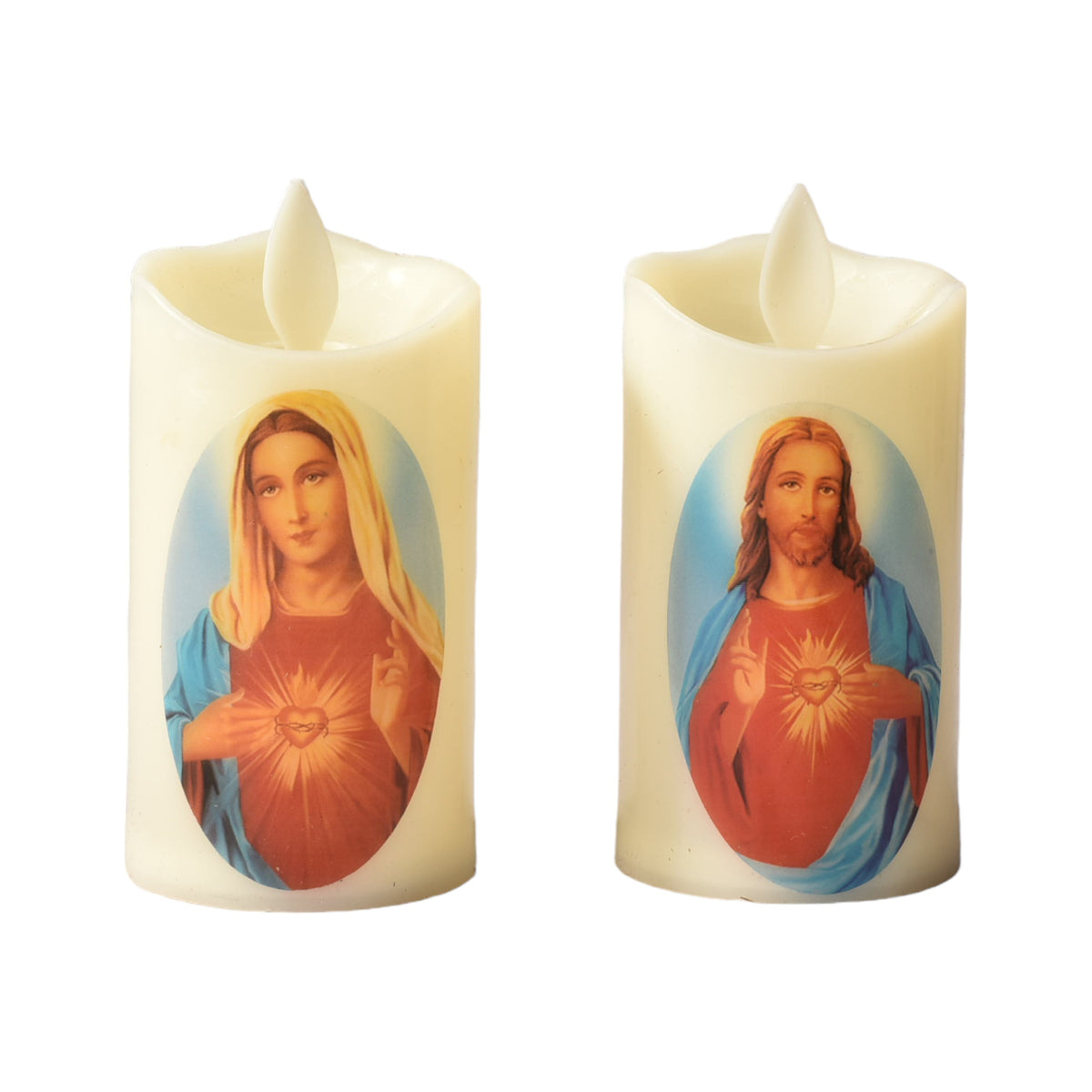 vela decorativa con imagen plastica de pila dim:5x5x9