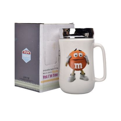 MUG POCILLO CERAMICA CON TAPA PERSONAJE 460ML DIM:7X7X13