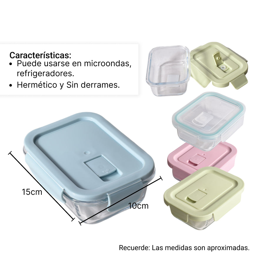 portacomida de  vidrio 370ml