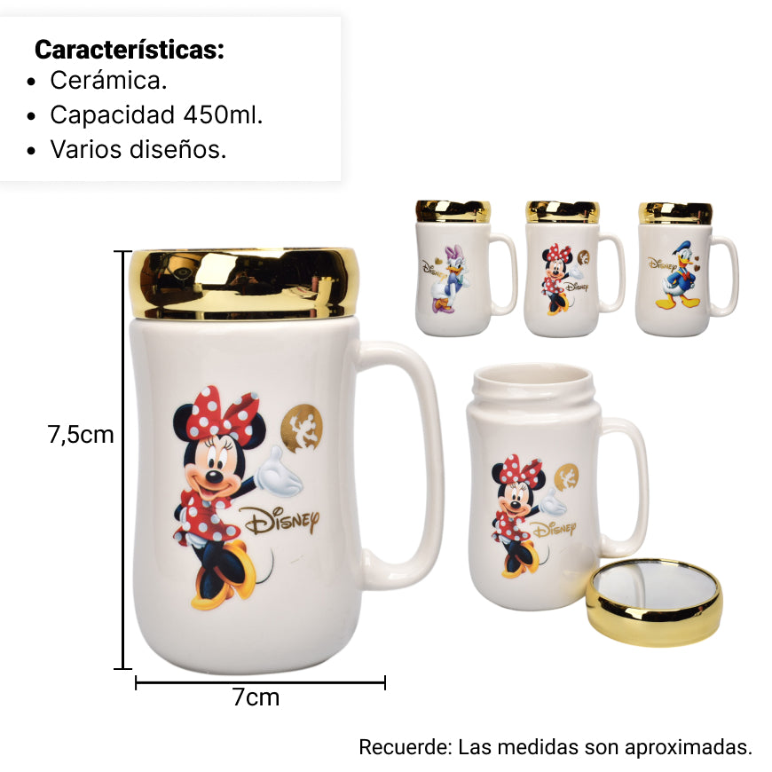 pocillo ceramica diseño pato con tapa 450ml dim:7x14