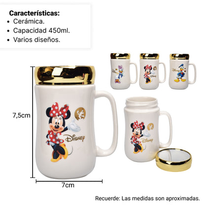 POCILLO CERAMICA DISEÑO PATO CON TAPA 450ML DIM:7X14