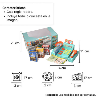 CAJA REGISTRADORA SUPERMERCADO NIÑOS DIM:21x12x13