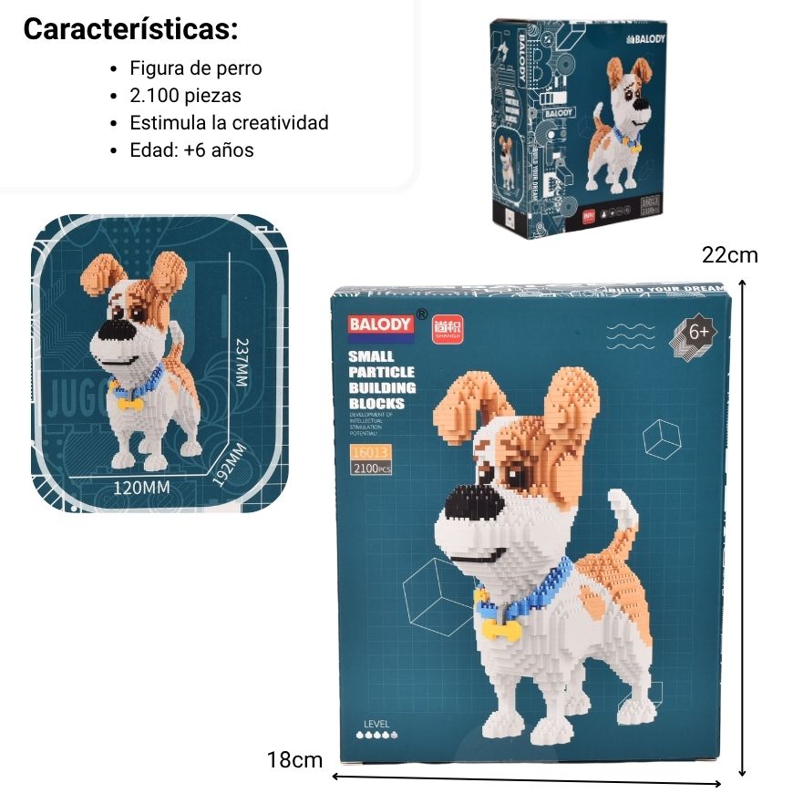 juguete armable coleccionable perro dim: 13.5*15*8