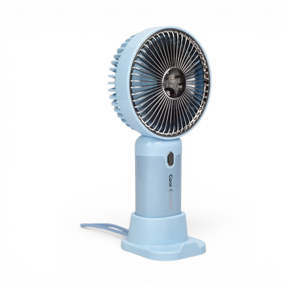 ventilador recargable plastico con cable usb dim:17x9x4