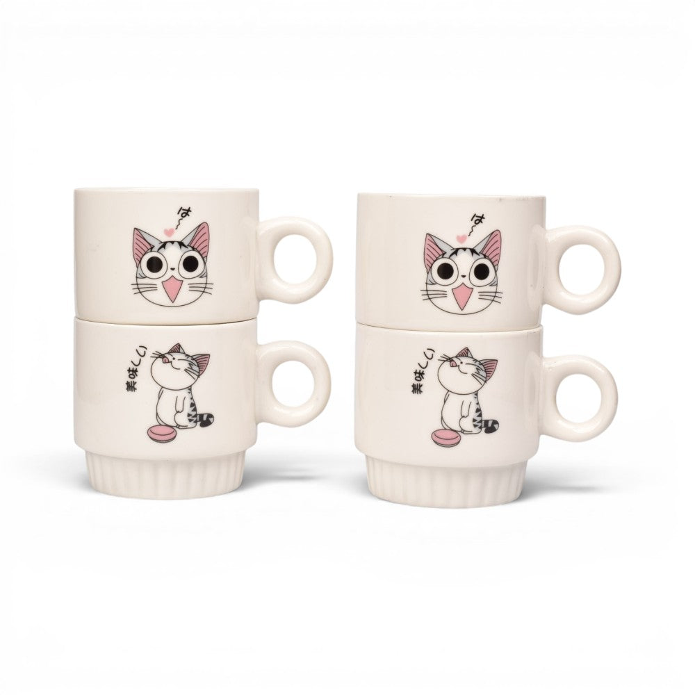 pocillo set 4pcs ceramica con base dim:26x9cm