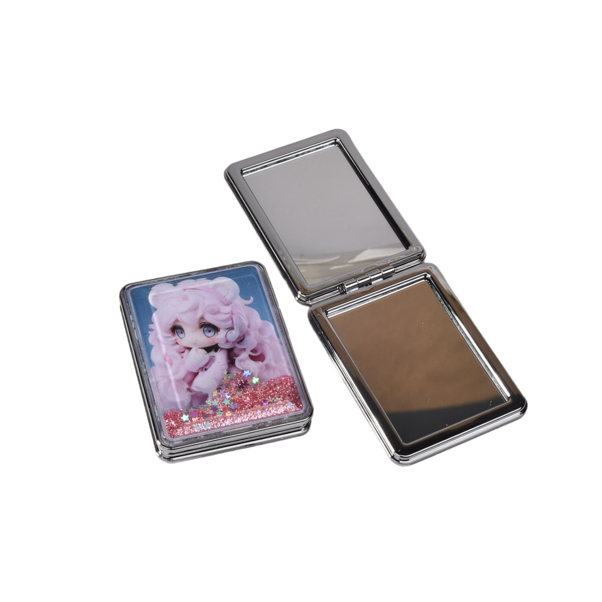 espejo plastico cuadrado cartera dim:6cm
