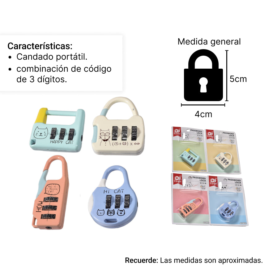candado con clave mini