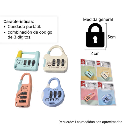 CANDADO CON CLAVE MINI
