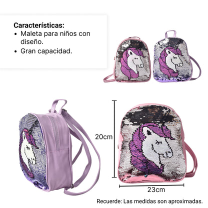 MALETA DE LENTEJUELAS PEQUEÑO INFANTIL PARA NIÑA UNICORN