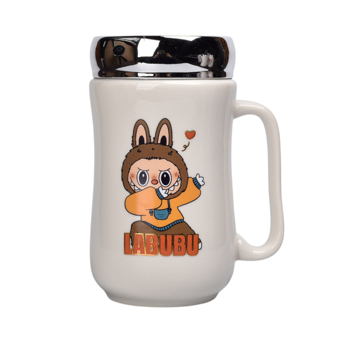 mug pocillo ceramica con tapa personaje 420ml dim:7x7x14