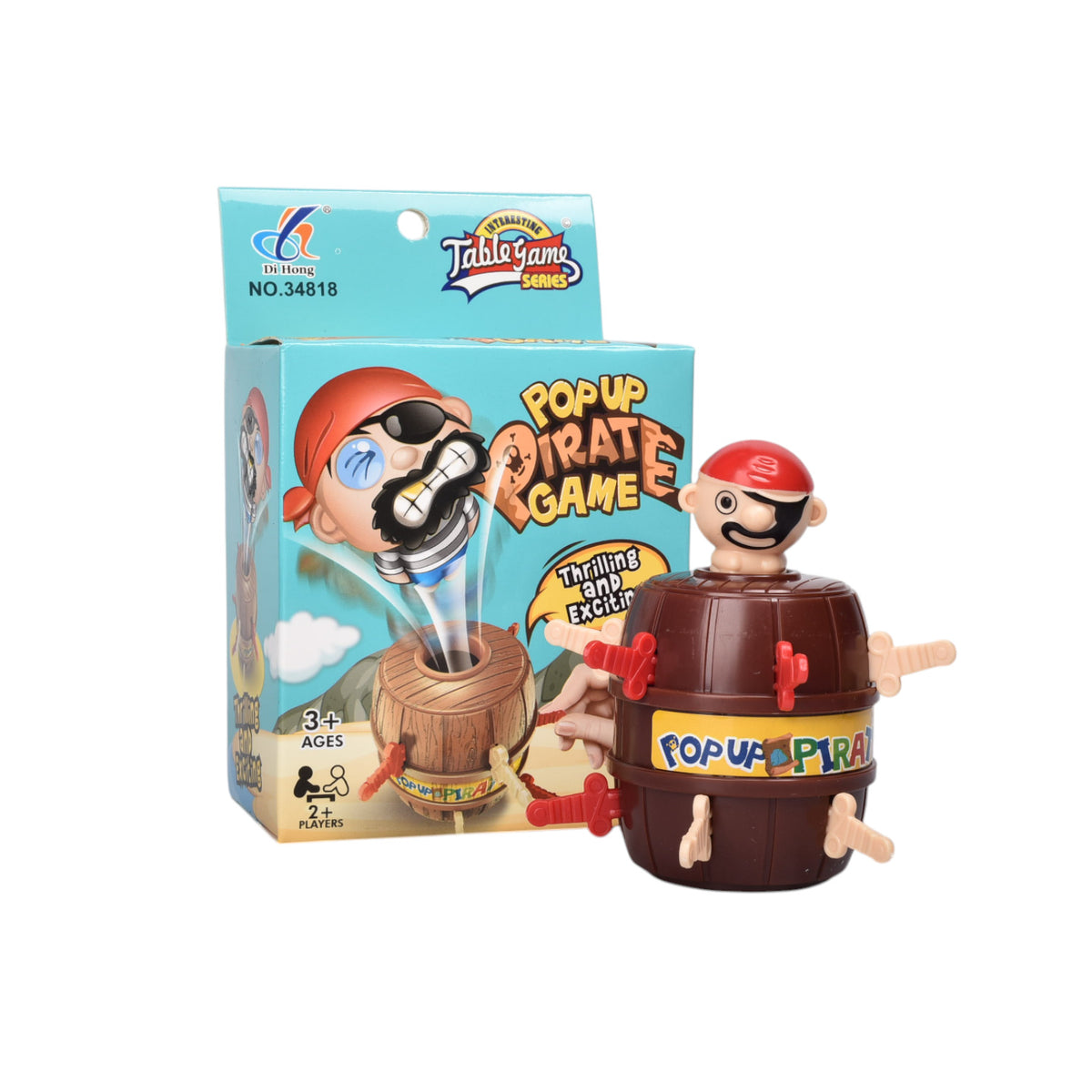 juguete de barril pirata interactivo familiar dim:9x6x15