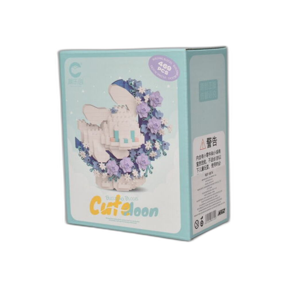 bloques fichas armable forma conejo  de luna dim:10x6x13cm