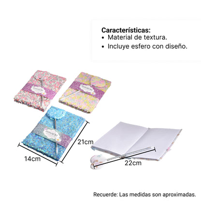 AGENDA DIARIO CON ESFERO BRILLANTE DIM: 14X21