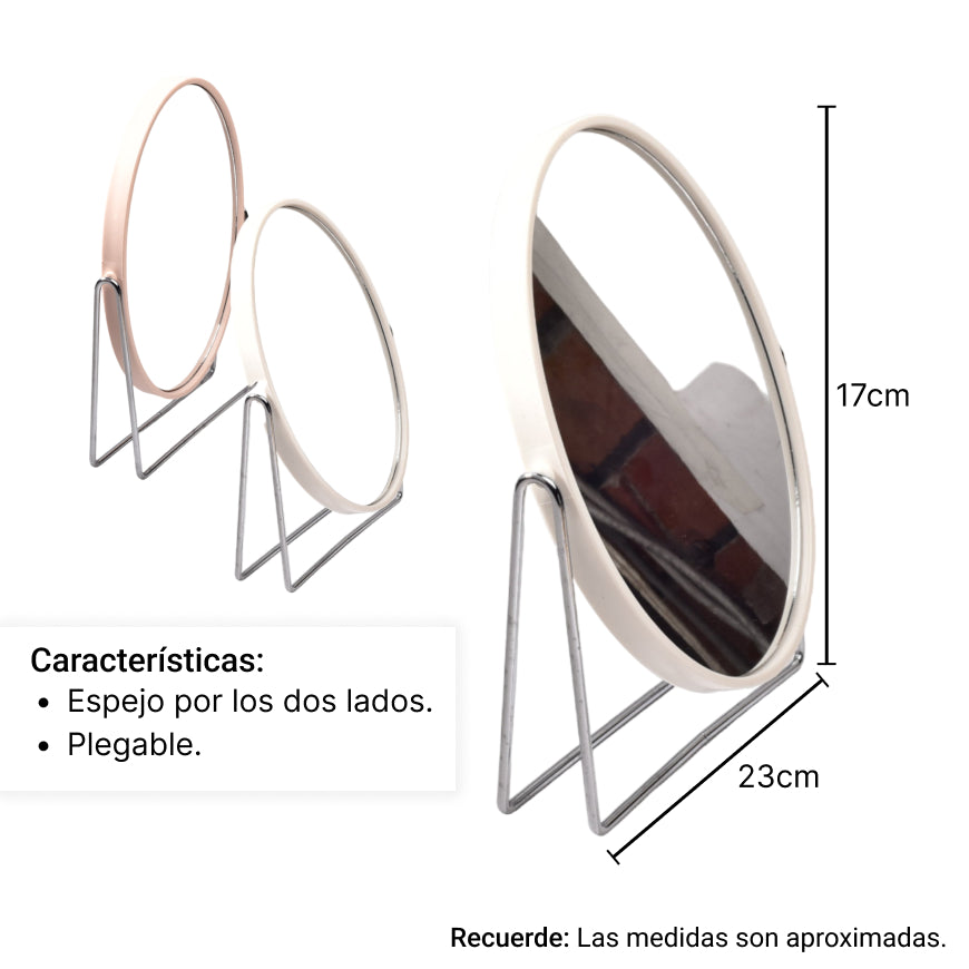 espejo tocador redondo dim:24*17cm