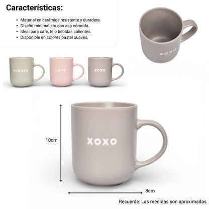 MUG POCILLO CERAMICA  COLORES SURTIDOS 320ML DIM:  8X8X9