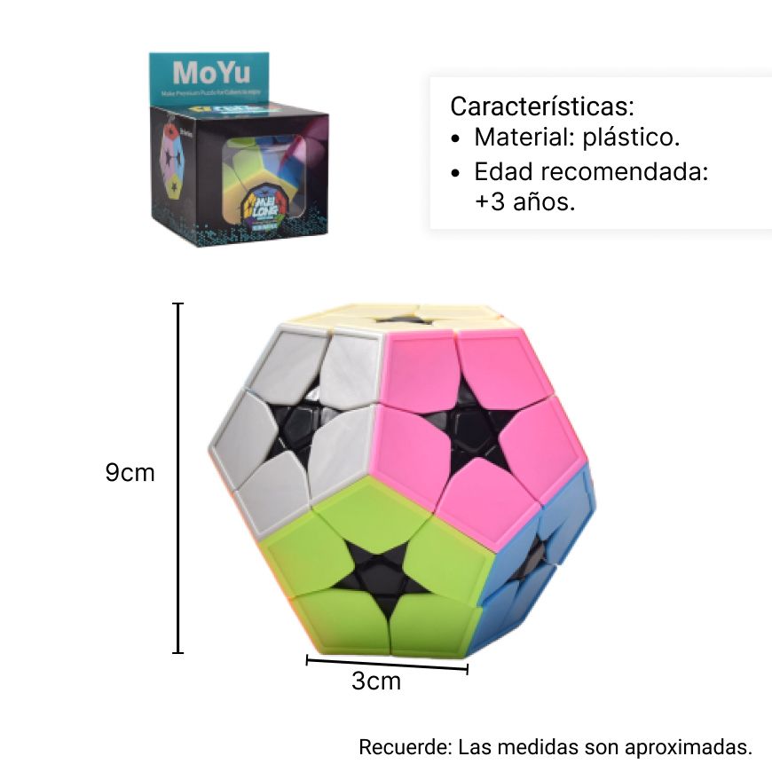 cubo rubik megamix pentagono dim: 8,2cm