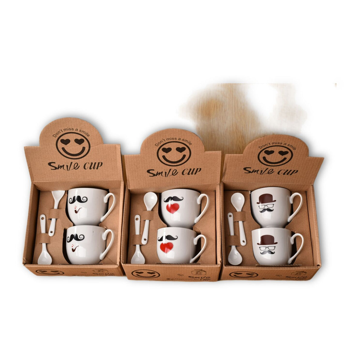 pocillos con cucharas set 2pcs ceramica dim:5.6*5.5cm