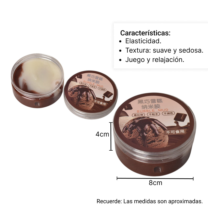 slime gel moldeable plastico cafe dim:8x8x4