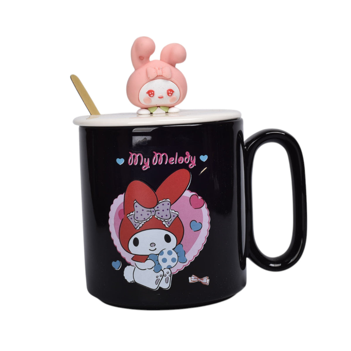 mug pocillo ceramica personaje con tapa de 420ml