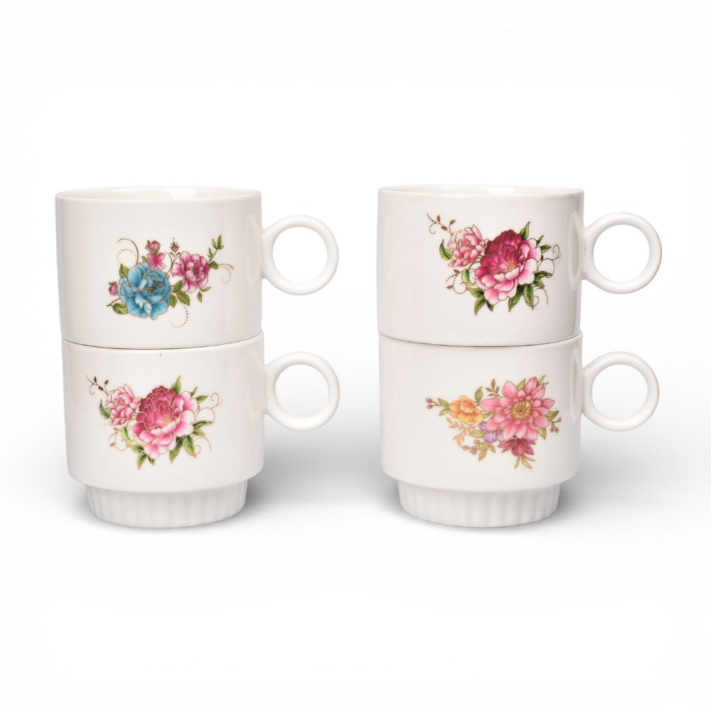 pocillo set 4pcs ceramica con base 250ml dim:8x8x7