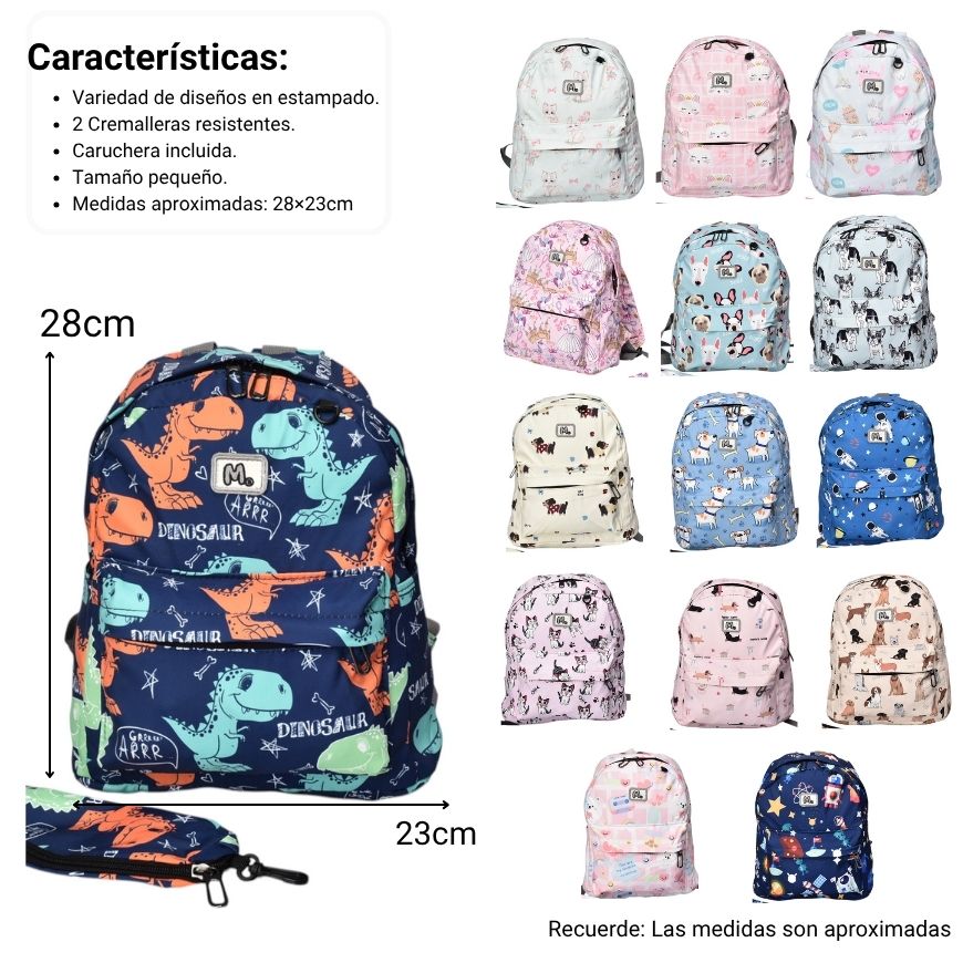 maleta de diseños pequeña en poliester con monedero