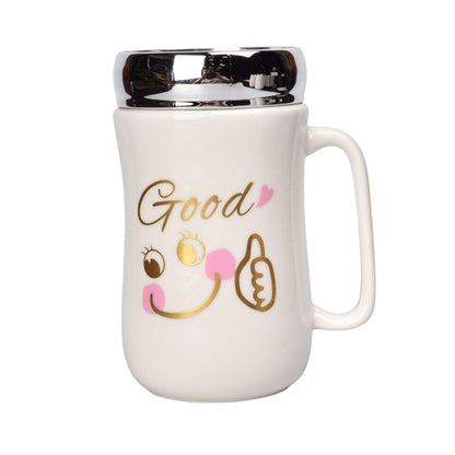MUG POCILLO CERAMICA TAPA ESPEJO 450ML