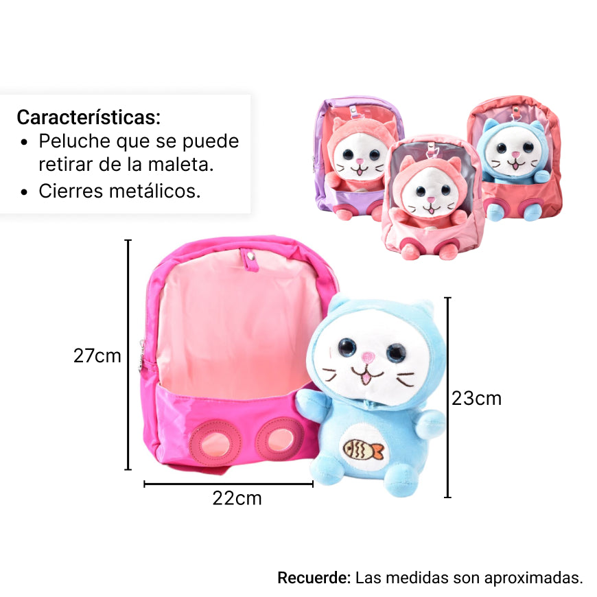 morral escolar en poliester dim:26x21.5cm