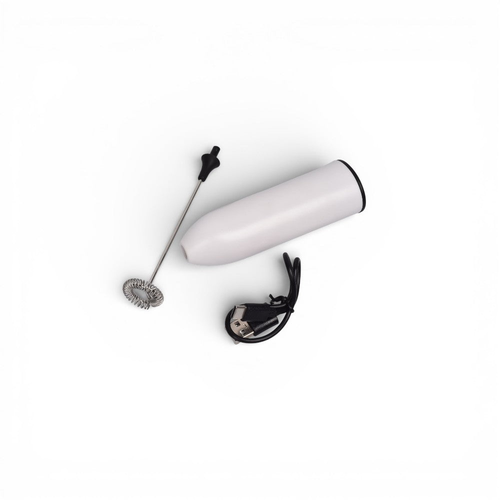batidor recargable plastico y acero blanco  dim: 4x4x16