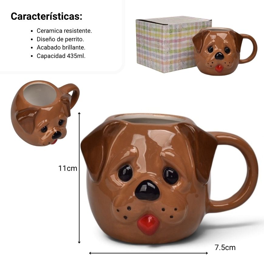 mug pocillo ceramica perro 435ml