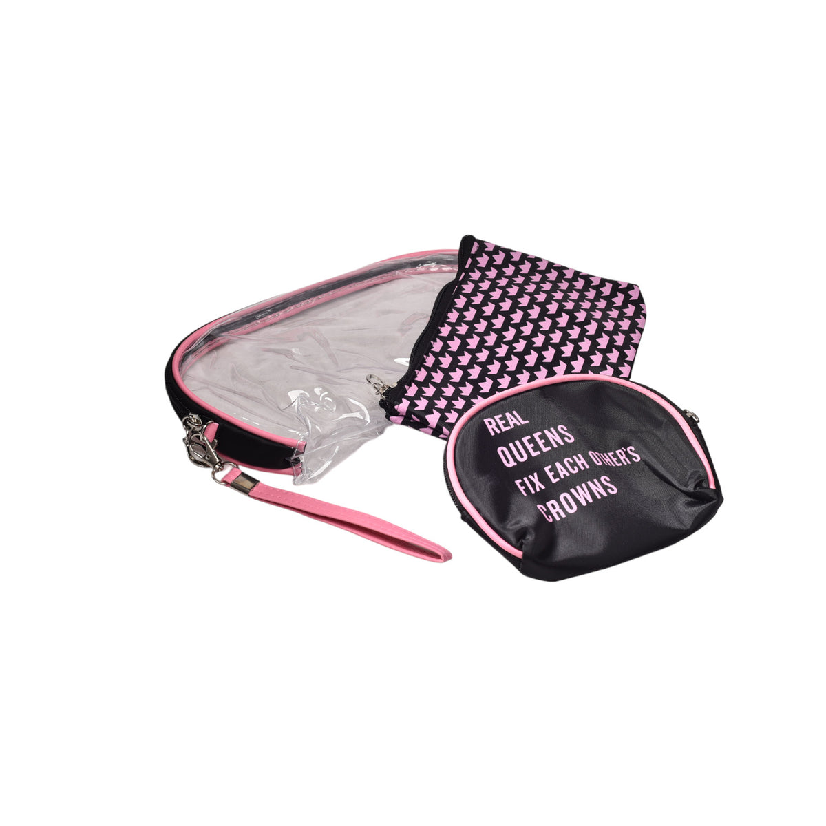 cosmetiquera x 3 unidades maquillaje monedero