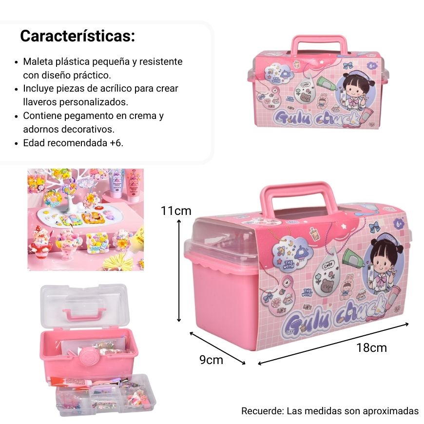 juguete kit de arte con accesorios plastico dim:19x11x13