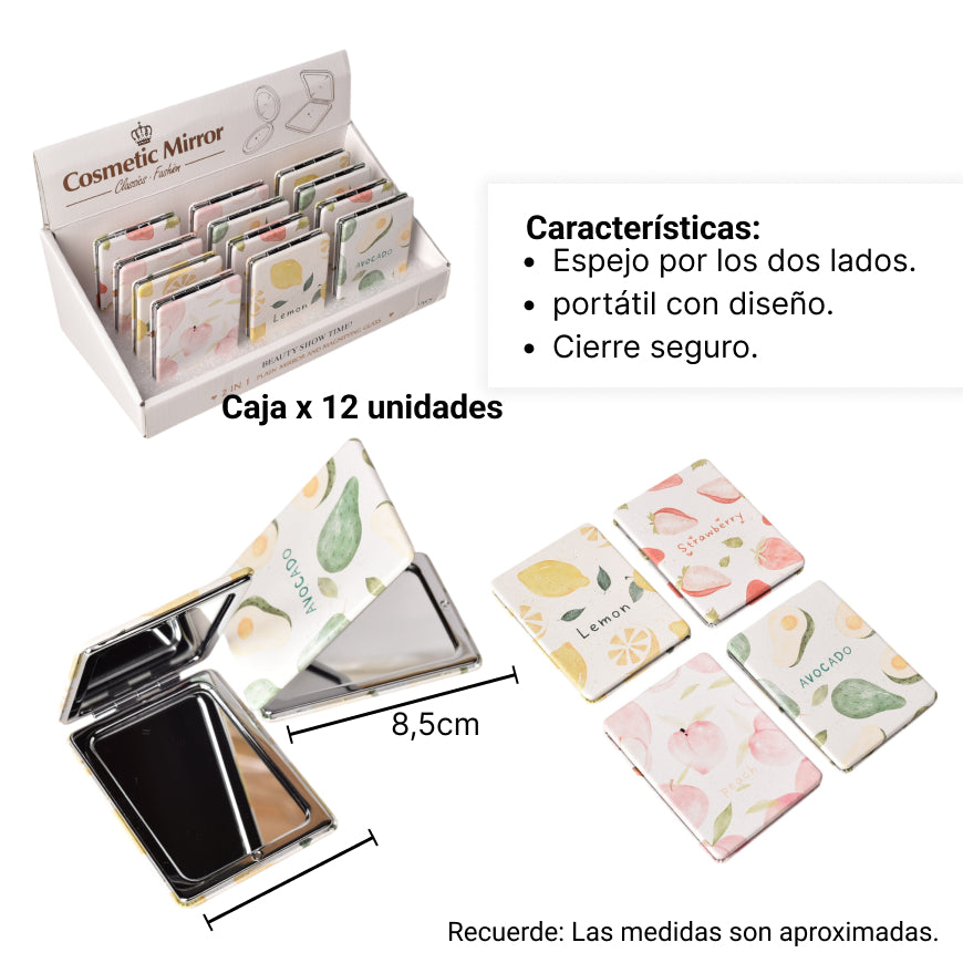 espejo cuadrado cartera varios dis