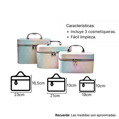 CAJA COSMETIQUERA X 3 SET