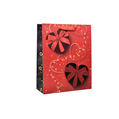 BOLSA REGALO EN PAPEL CORAZONES MEDIANO