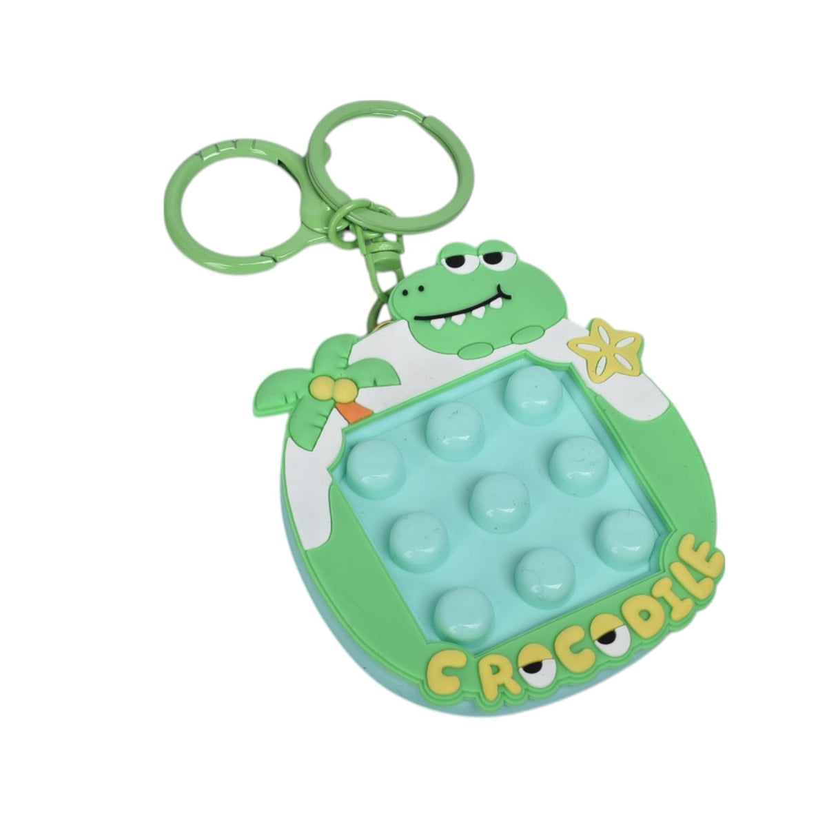 llavero plastico forma de juego azul verde dim:7x6x1