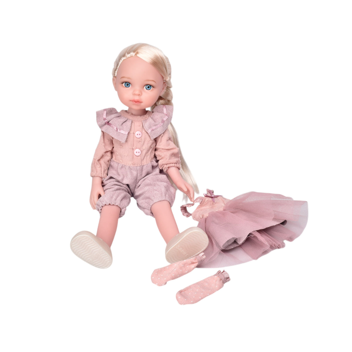 juguete muñeca de caucho con accesorios dim:22x10x36