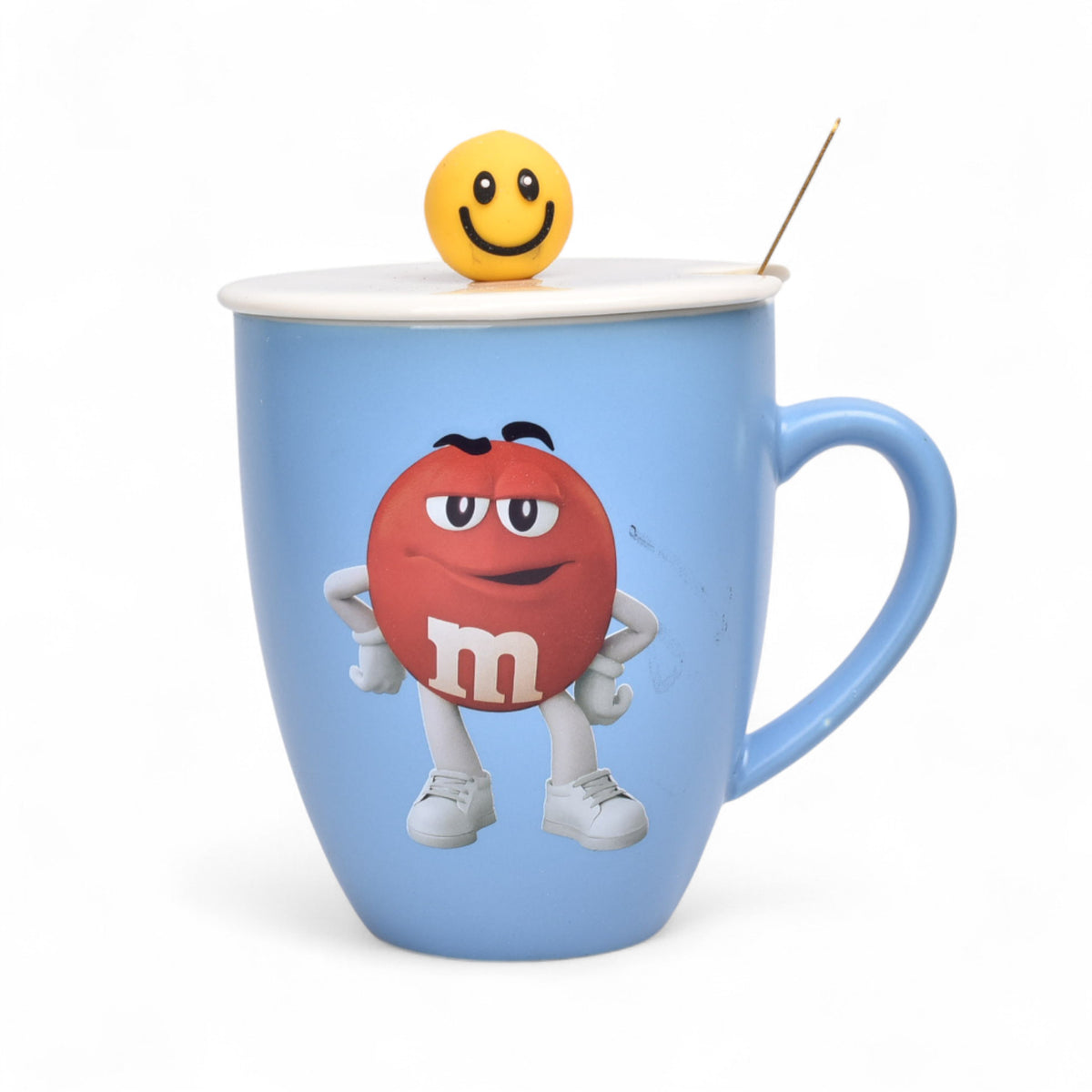 mug pocillo ceramica personaje con tapa y cuchara 400ml dim:10x9