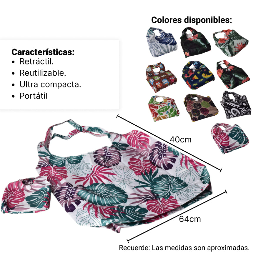 bolsa compras portatil reutilizable poliester