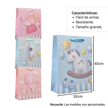 BOLSA REGALO EN PAPEL BABY TAMAÑO GRANDE