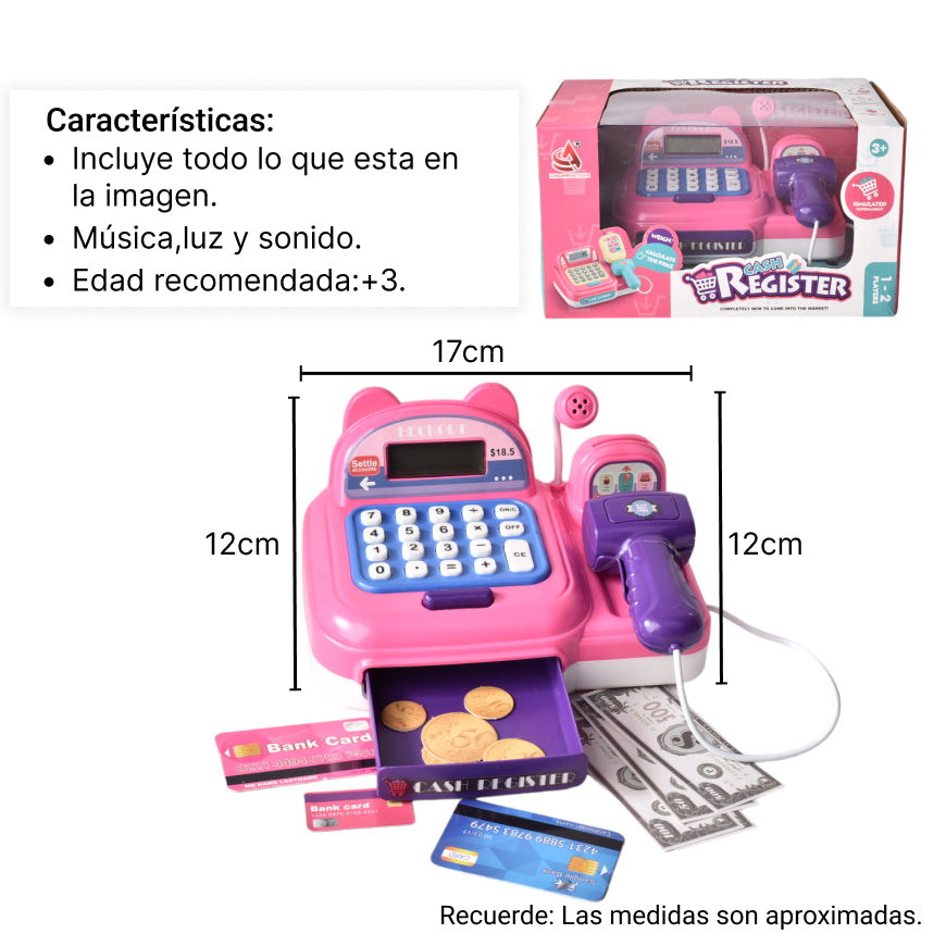 caja registradora plastico con sonido y movimiento