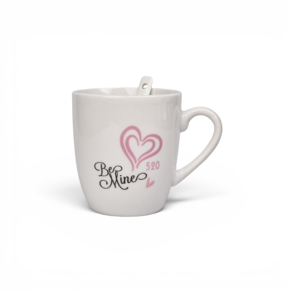 mug pocillo ceramica con cuchara diseñor corazon 200ml