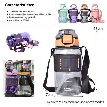 BOTELLA DE AGUA 600ML PLASTICA