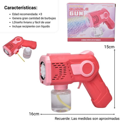 JUGUETE PISTOLA DE BURBUJAS PLASTICO DIM:16X5X13