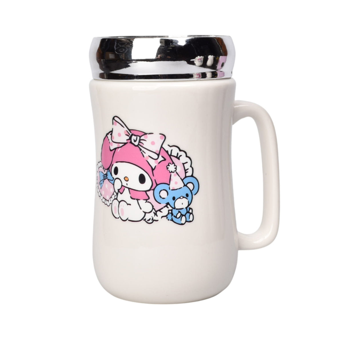 mug pocillo ceramica con tapa espejo personaje 460ml dim:14x7