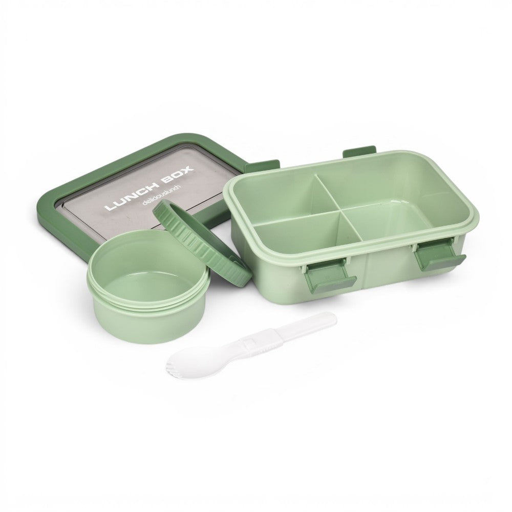 portacomida con division recirpiente y plato plastico 1000ml