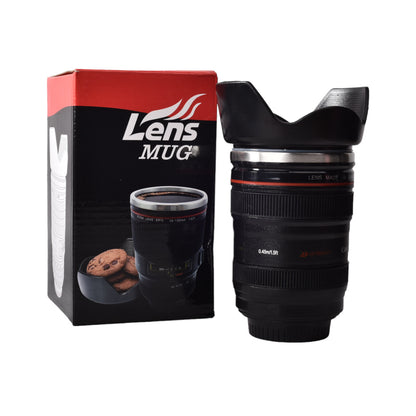 TERMO ACERO INOXIDABLE 400ML LENTE CAMARA NEGRO METALICO
