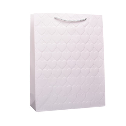 BOLSA PARA REGALO PAPEL CORAZONES GRANDE DIM:31X40X12