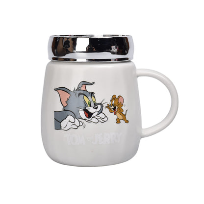 MUG POCILLO CERAMICA CON TAPA PERSONAJE 470ML DIM:7X9X11
