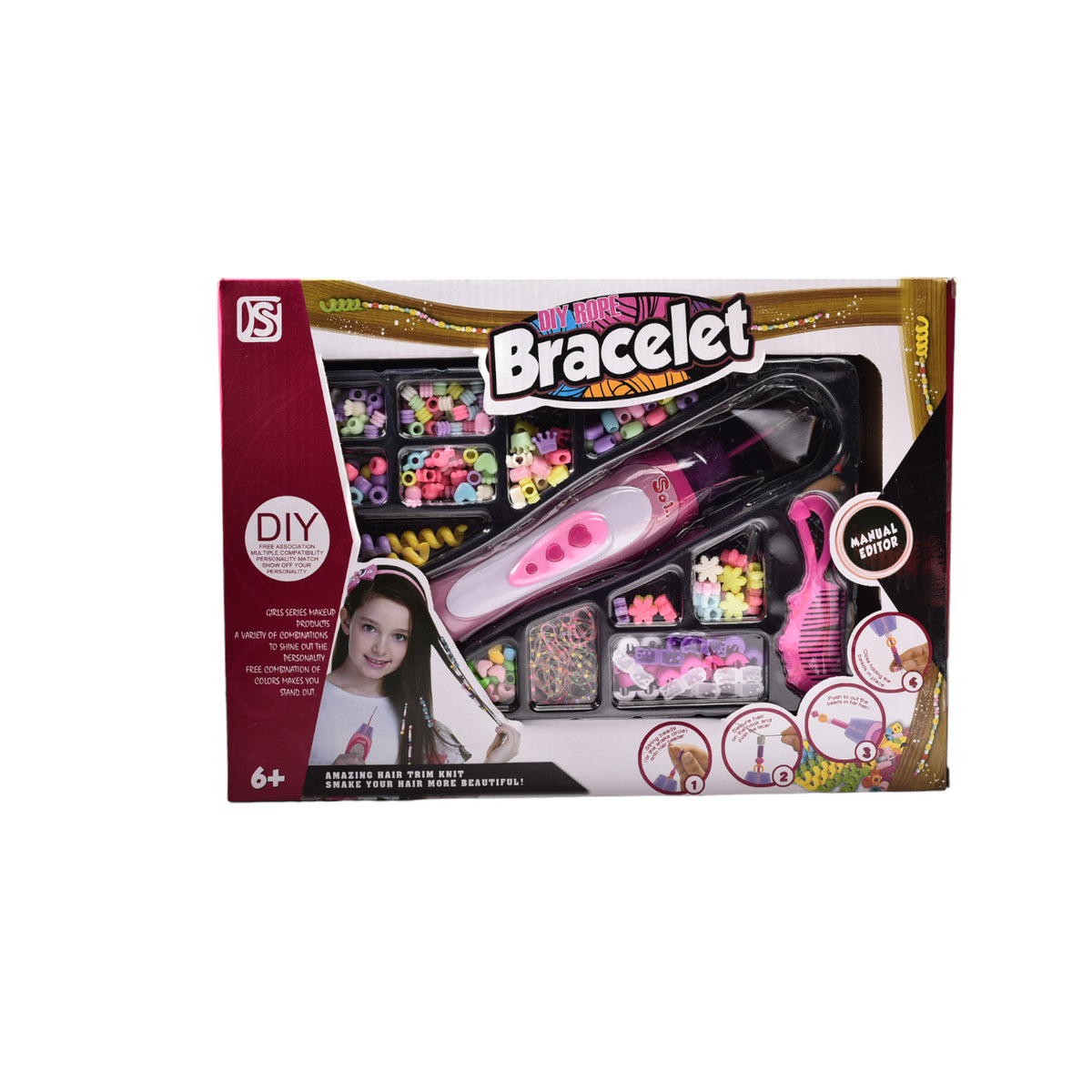 kit trenzador de pelo infantil con accesorios