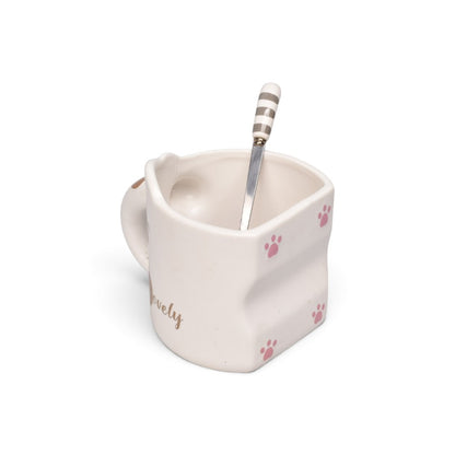 MUG POCILLO CERAMICA CON CUCHARA 360ML